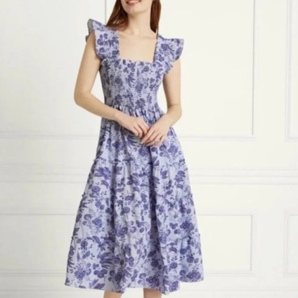 Hill House Ellie Nap Dress - Lilac Tonal Floral Crepe - Size XS